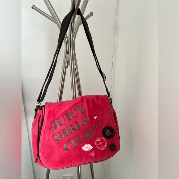Y2K Juicy Couture Rare Vintage Pink Large Crossbody - Picture 2 of 16